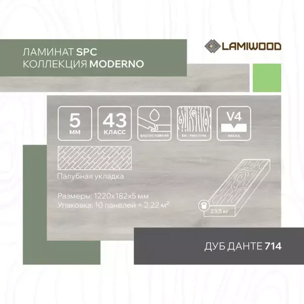 МОДЕРНО (MODERNO) 714 Дуб Данте